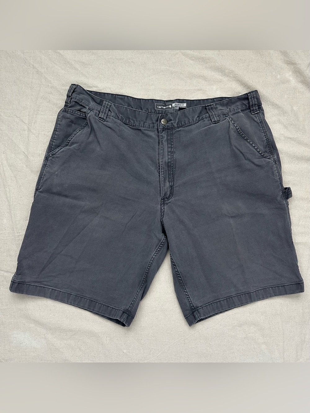 Carhartt Rugged Flex Relaxed Fit Canvas Utility Work Shorts Charcoal Gray W42